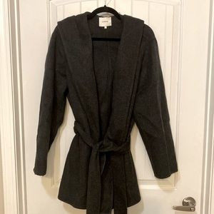 Gray hooded, Vince Camino wool coat